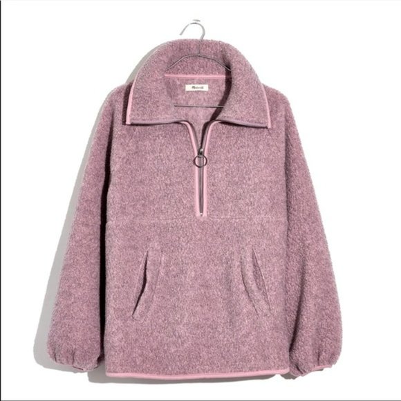 NWT Madewell Polartec Fleece Half-Zip Jacket in Purple - Picture 1 of 1